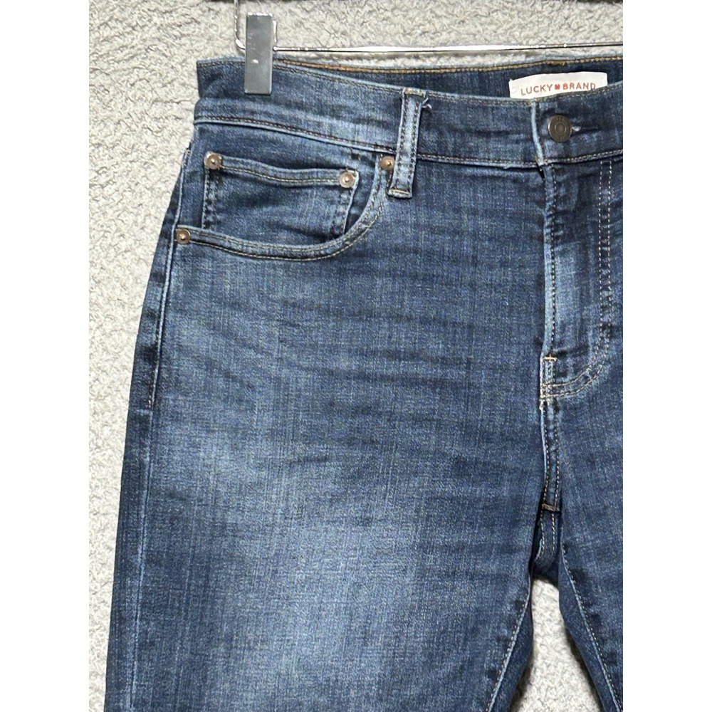 Lucky Brand 110 Slim Jeans Mens 32x30 Blue Medium Wash Excellent Stretch Denim - Picture 2 of 15